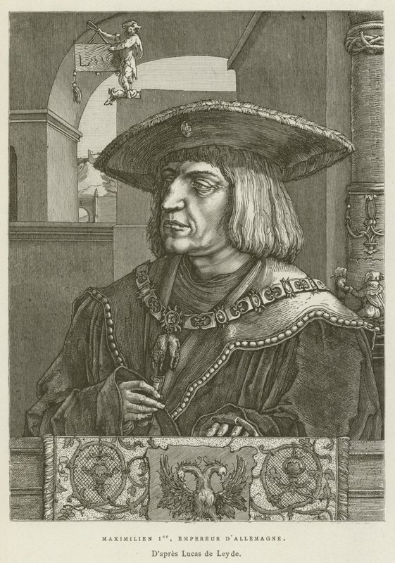 Maximilian I, kejser af Tyskland (stik) af French School