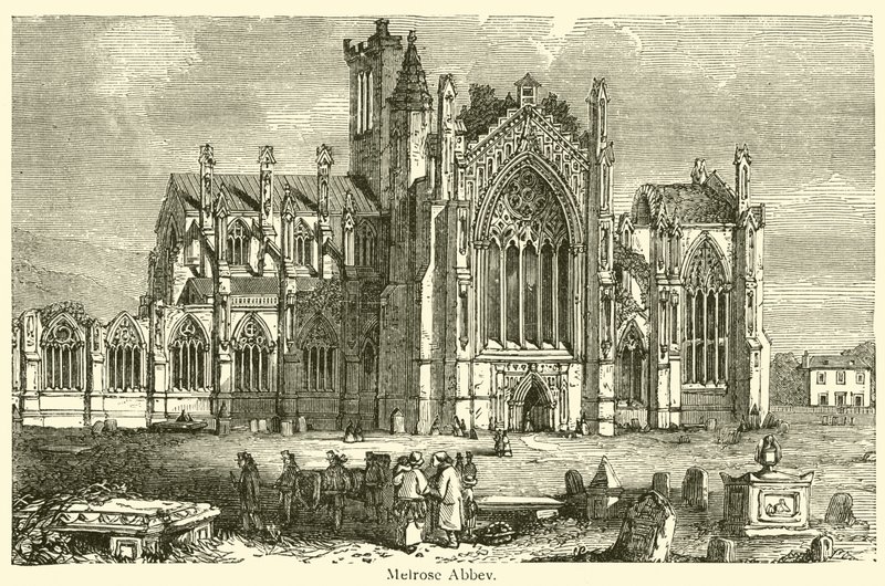 Melrose Abbey (gravering) af French School