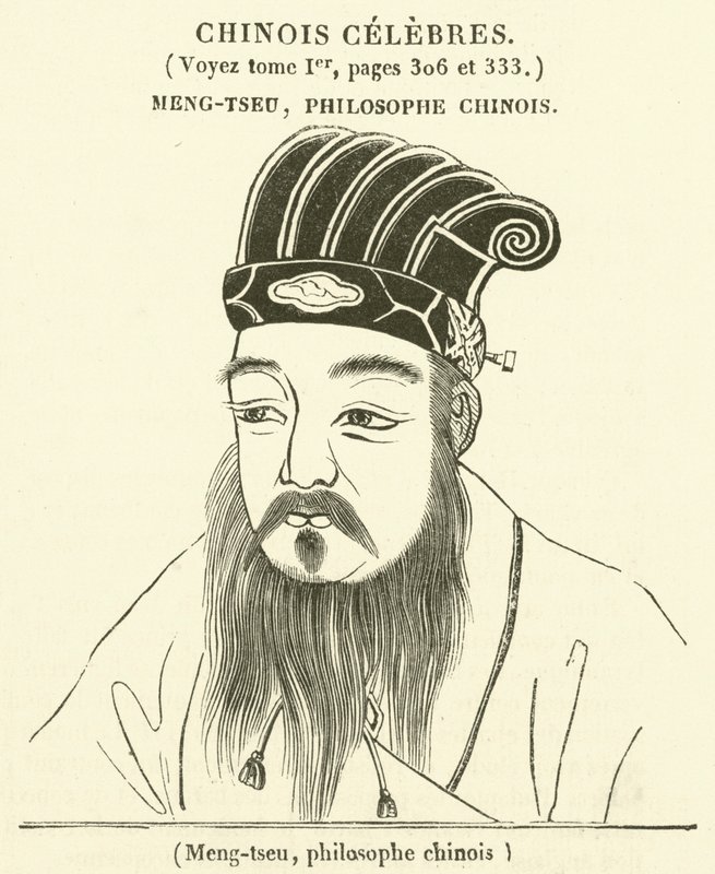 Meng-tzu, kinesisk filosof (gravering) af French School