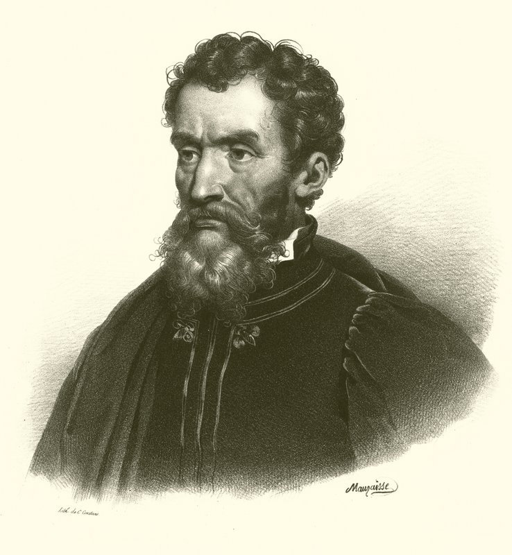 Michelangelo, portræt (gravering) af French School
