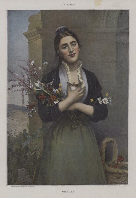 Mireille (farve litho) af French School