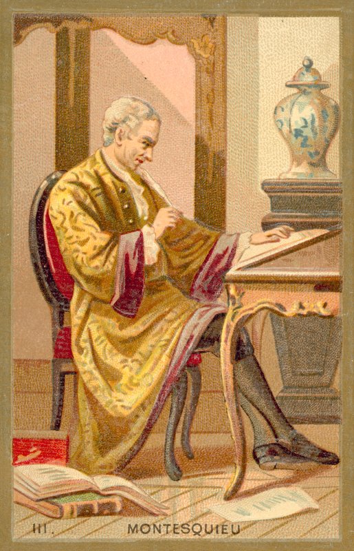 Montesquieu, fransk politisk filosof og forfatter (chromolitho) af French School
