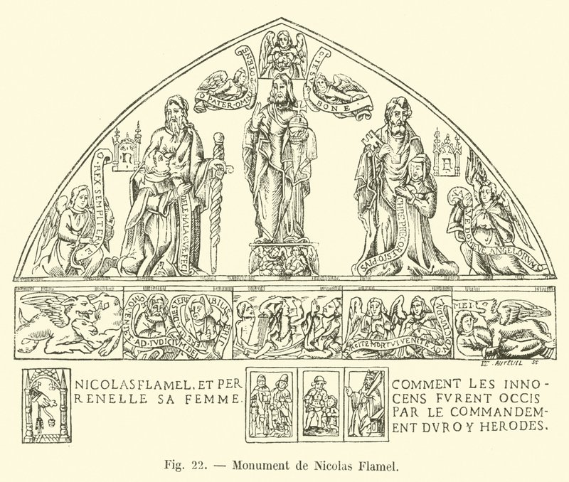 Monument til Nicolas Flamel af French School