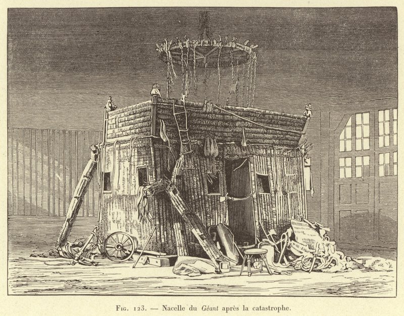 Nacelle du Geant efter katastrofen (gravering) af French School