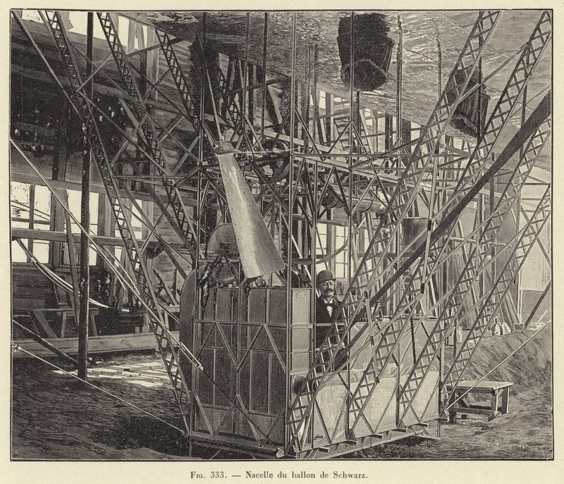 Nacelle du Ballon de Schwarz (gravering) af French School