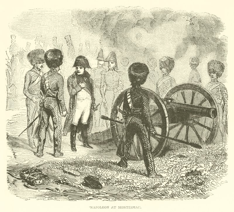 Napoleon ved Montereau (gravering) af French School