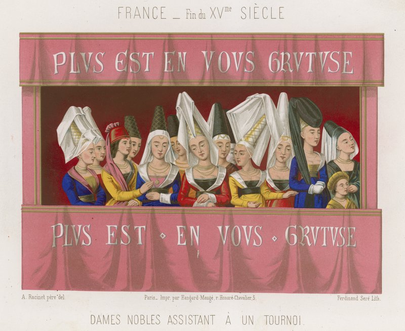 Adelskvinder, der deltager i en turnering af French School