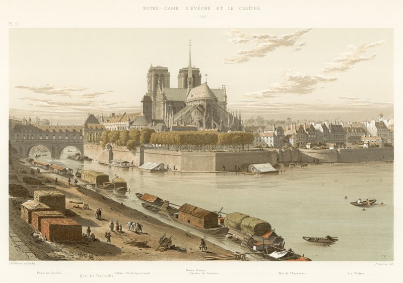 Notre-Dame lEveche and the Cloister, 1750 af French School