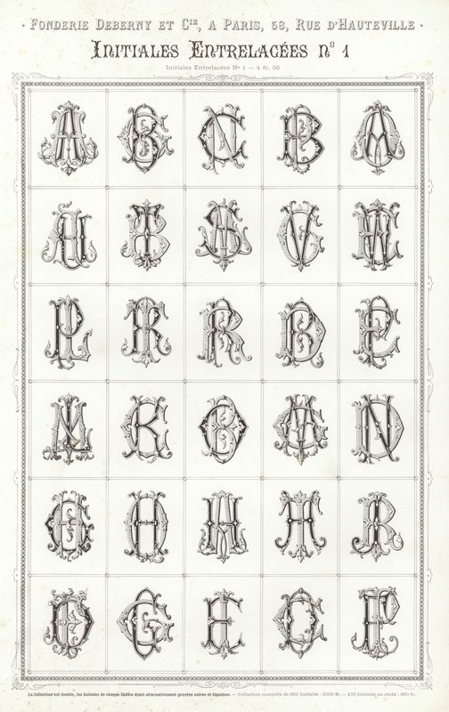 Side fra typografiske vignetter (gravering) af French School