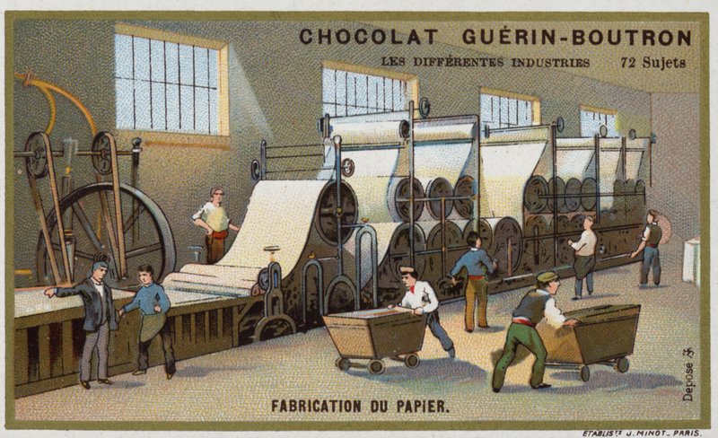 Papirfremstilling (chromolitho) af French School