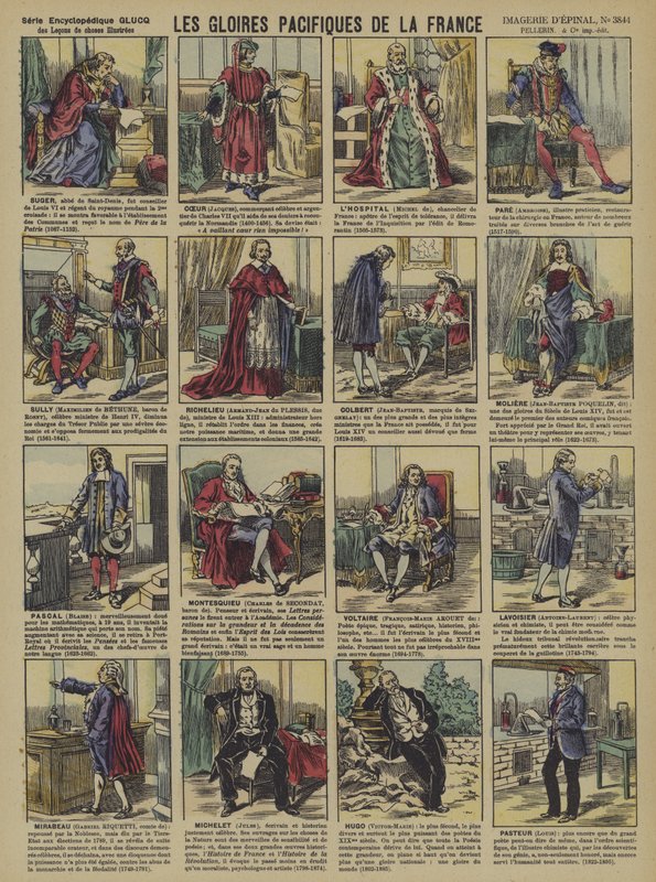 Frankrigs fredelige herligheder (farve litho) af French School