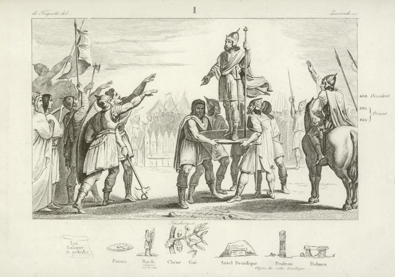 Pharamond, King of the Franks  af French School