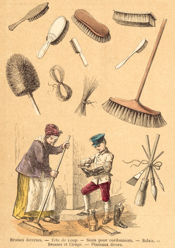 Gris (farvet gravering) af French School