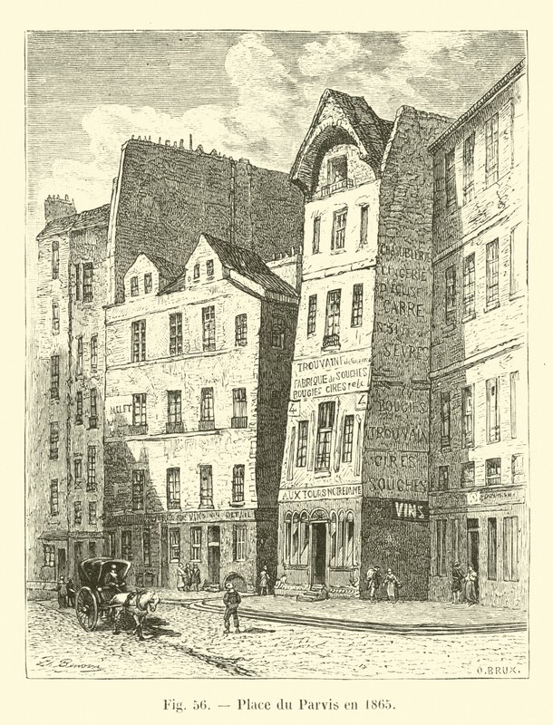 Place du Parvis i 1865 af French School