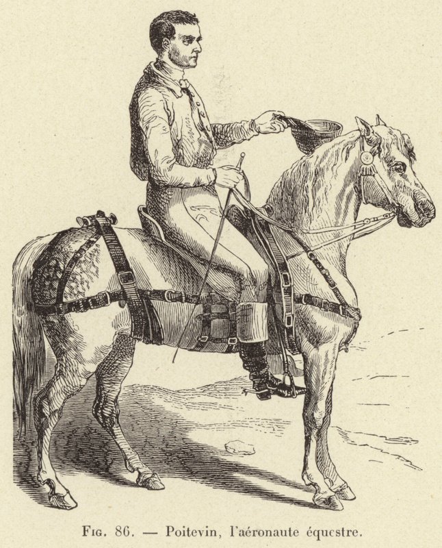 Poitevin, rytterluftfarten (gravering) af French School