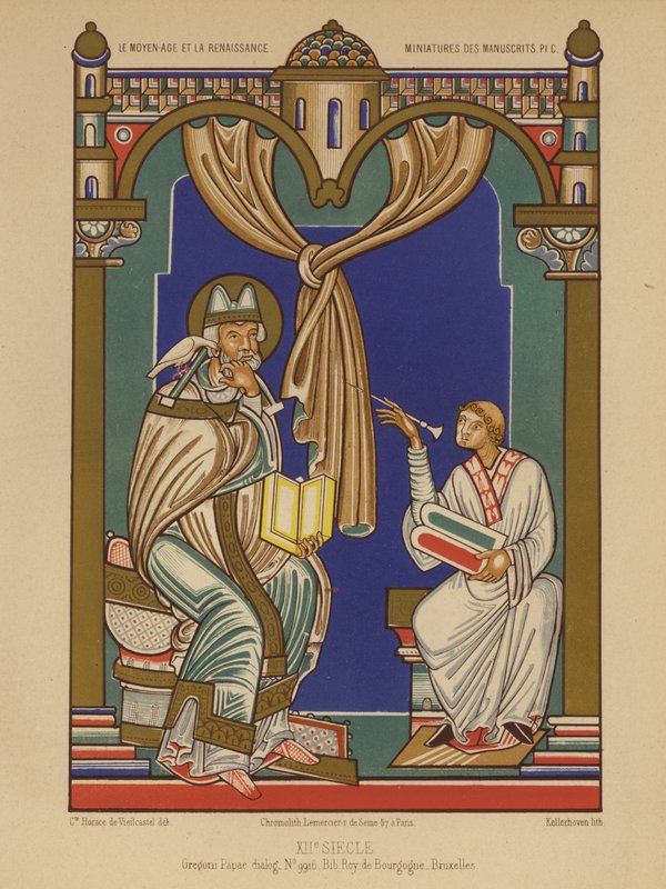Pave Gregor I (chromolitho) af French School