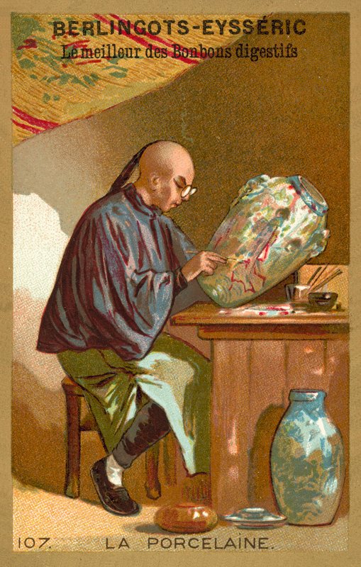 Porcelæn (chromolitho) af French School