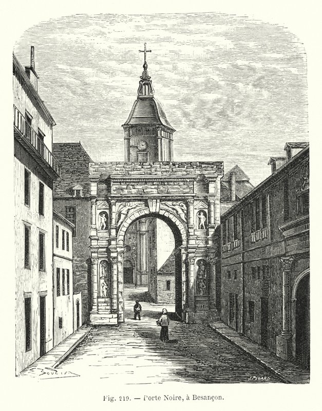 Black Gate, i Besancon (gravering) af French School