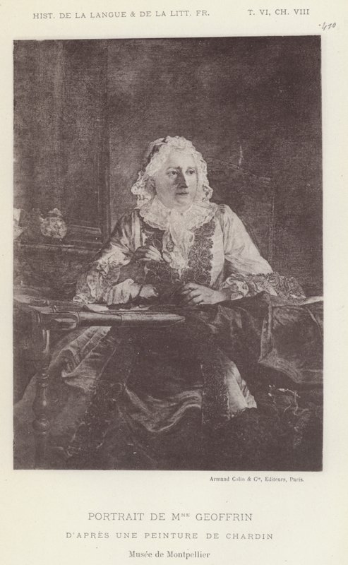 Portræt af Mme Geoffrin (litho) af French School