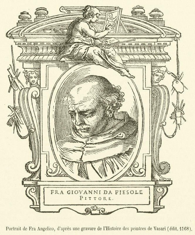 Portræt af Fra Angelico (gravering) af French School