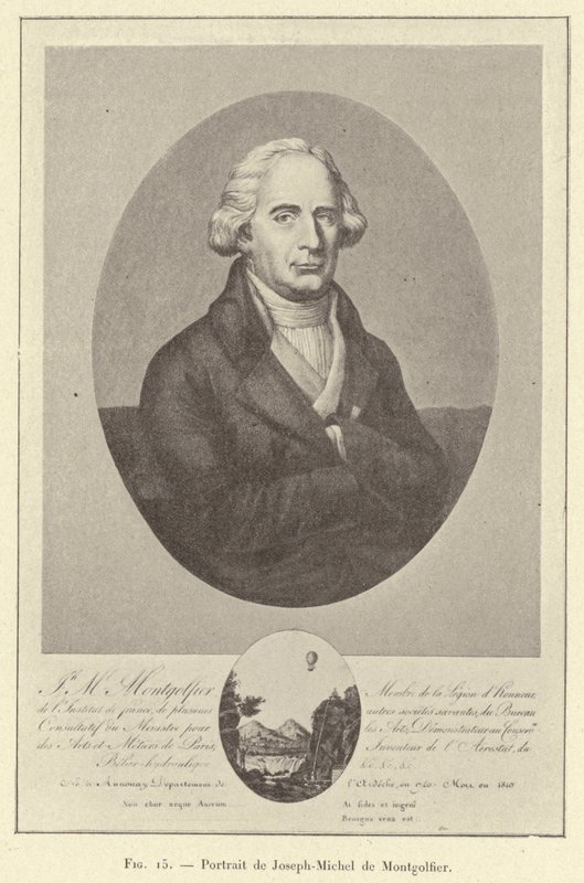Portræt af Joseph-Michel de Montgolfier (gravering) af French School