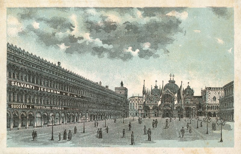 Lokaler hos Salviati Jesurum & Co, Venedig (chromolith) af French School