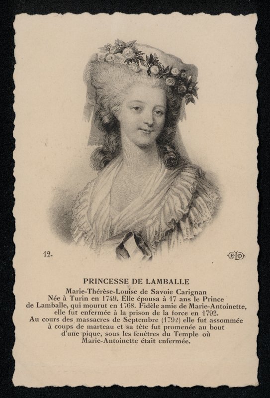 Prinsesse De Lamballe (litho) af French School