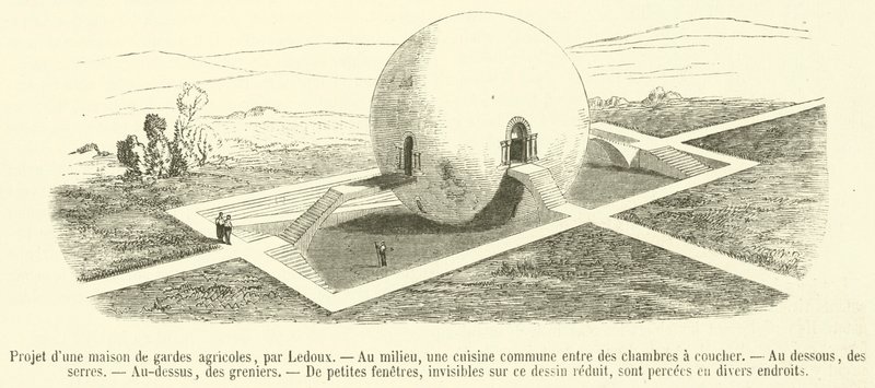 Projekt for et landbrugsvagthus (gravering) af French School