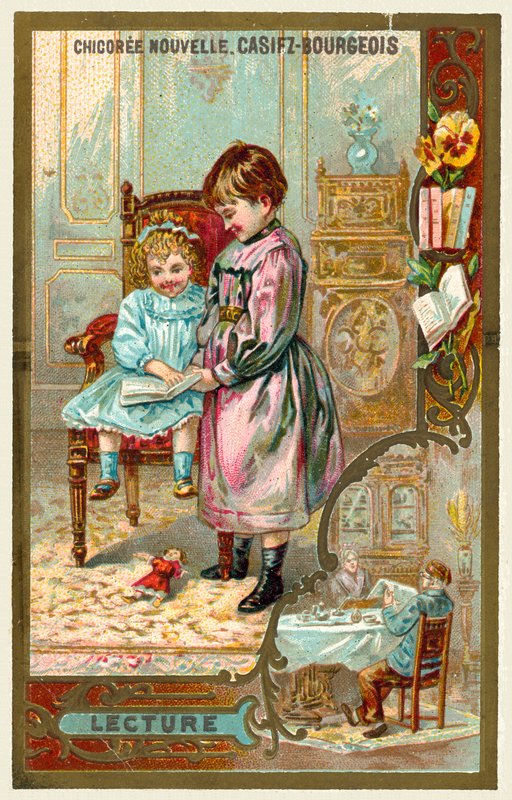 Læsning (chromolitho) af French School