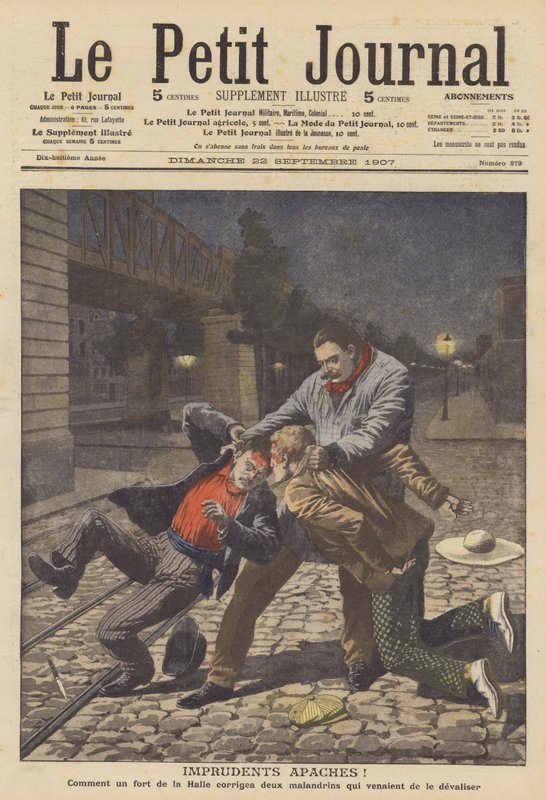 Hensynsløse apacher! (farve litho) af French School