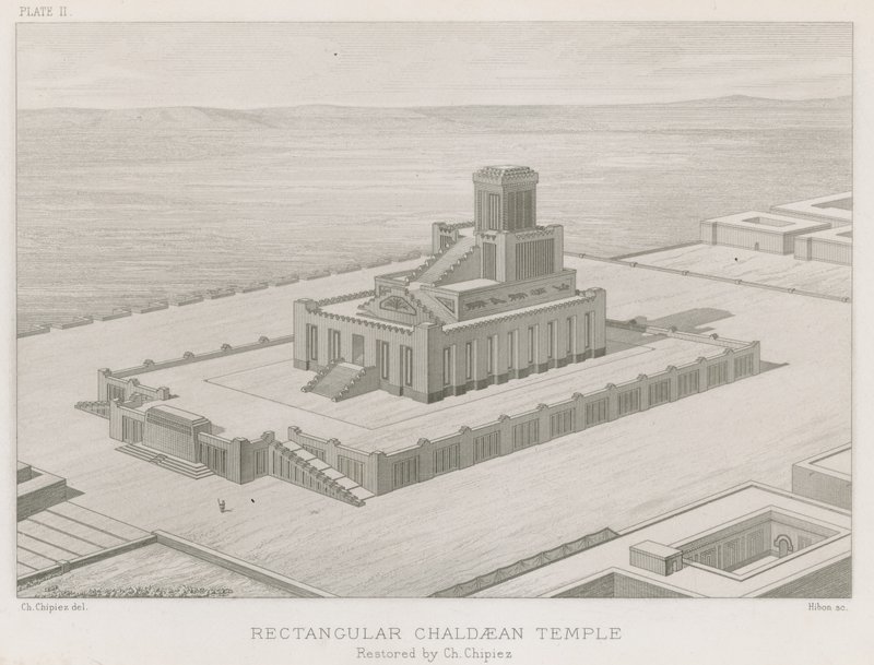 Rektangulært kaldæisk tempel af French School