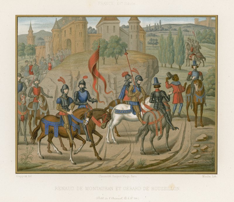 Renaud de Montauban og Girart de Roussillon af French School