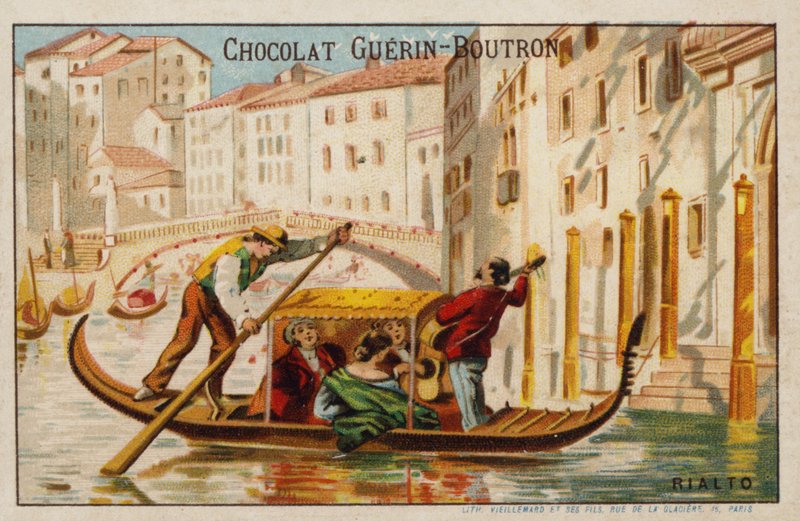 Rialtobroen, Venedig (chromolitho) af French School