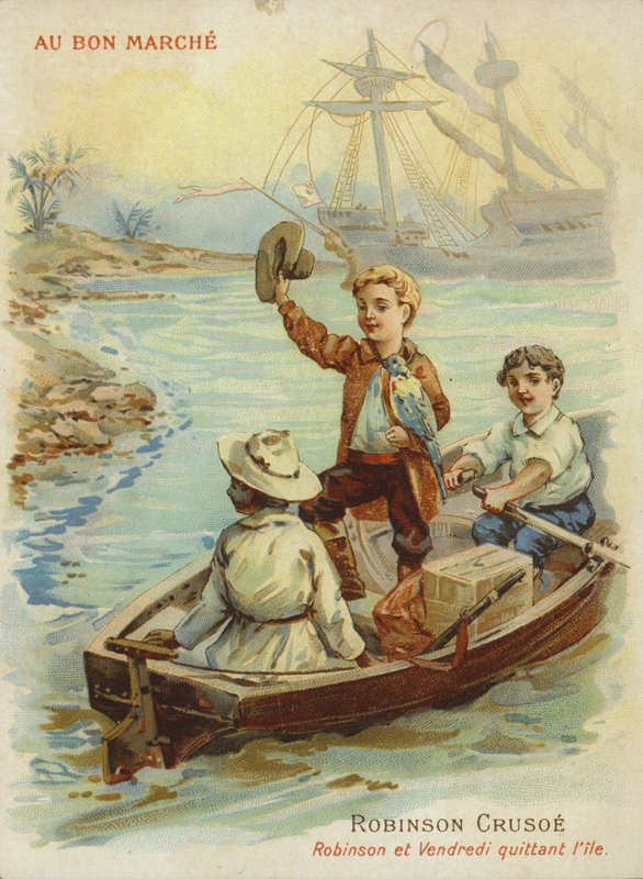 Robinson Crusoe i robåd af French School