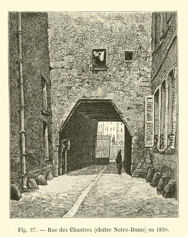 Rue des Chantres, Notre-Dame kloster, i 1820 af French School