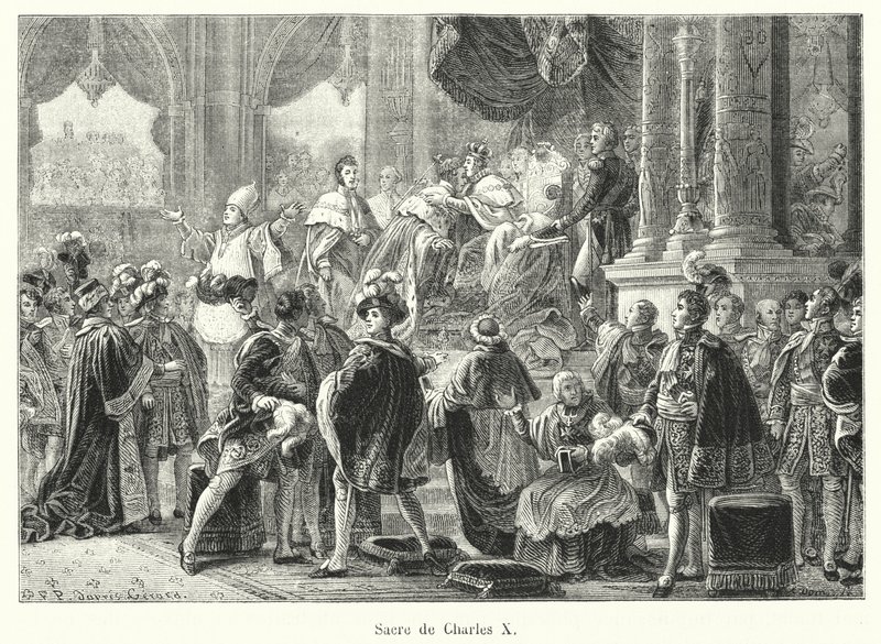 Sacre de Charles X (gravering) af French School