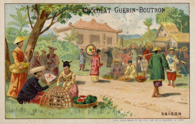 Saigon (chromolitho) af French School