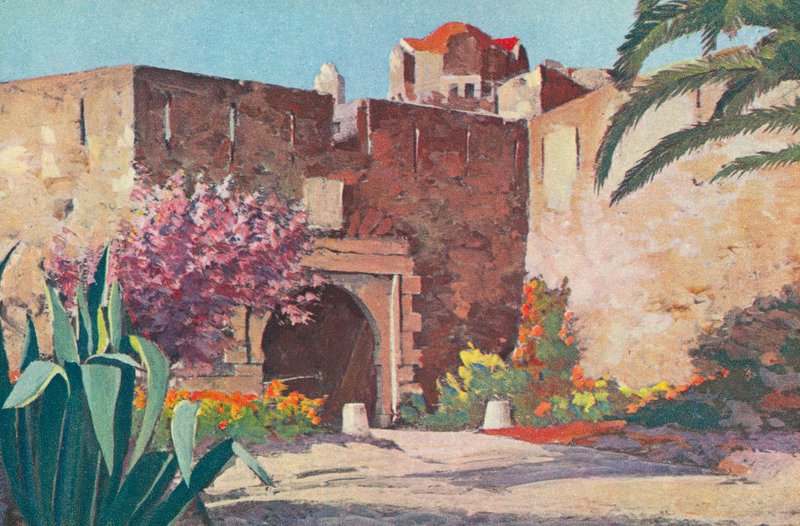 Saint Tropez: Citadellet (farvelitografi) af French School
