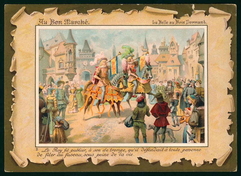 Scene fra Tornerose (chromolitho) af French School
