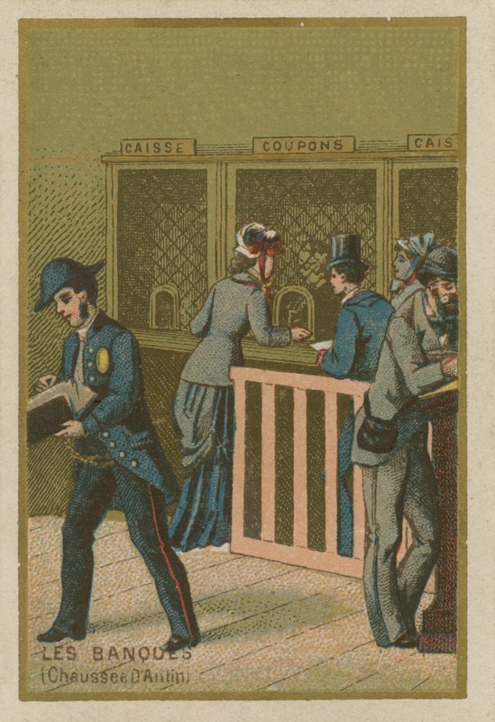 Scene i en bank af French School