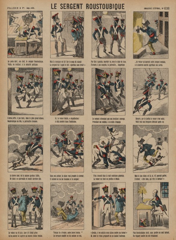 Sergent Roustoubique (farvet gravering) af French School