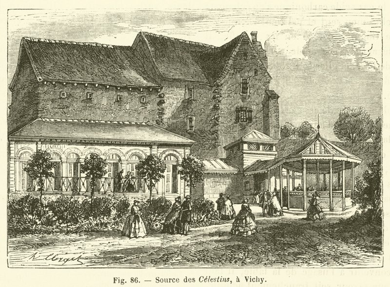 Source des Celestins, en Vichy (gravering) af French School