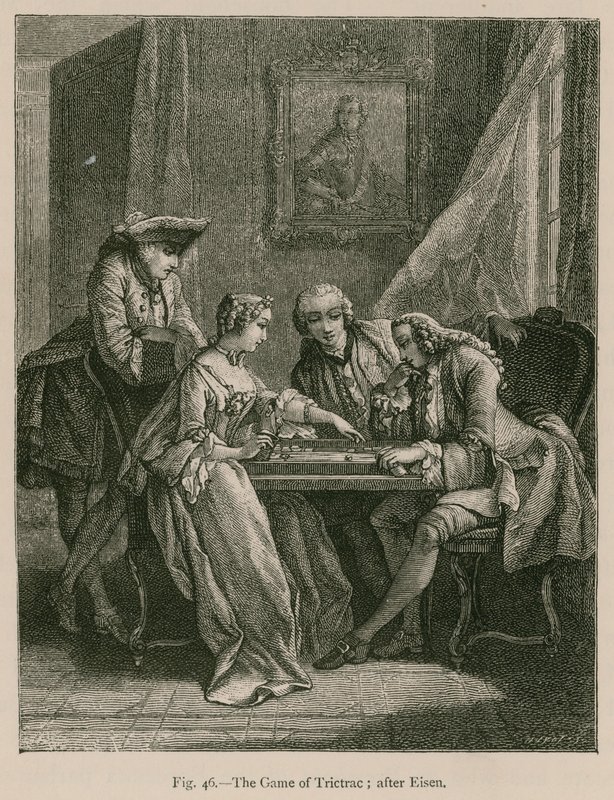 The Game of Trictrac; efter Eisen af French School