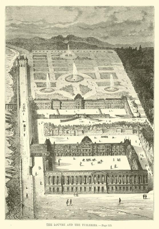 Louvre og Tuilerierne af French School