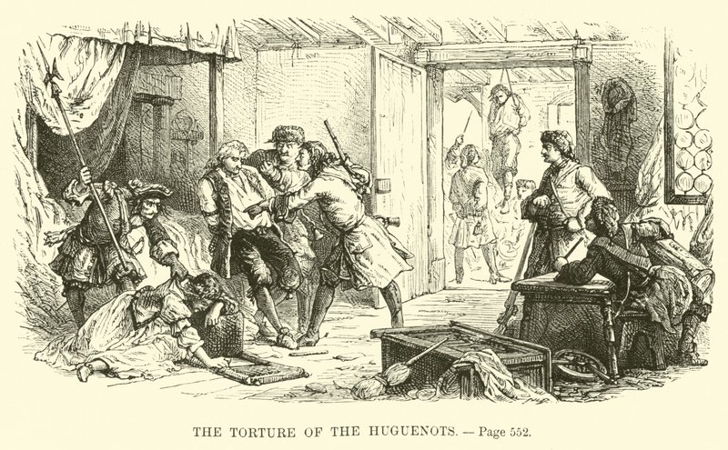 Hugenotternes tortur af French School