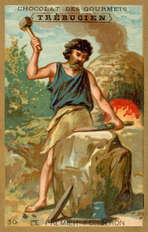 Den første smed (chromolitho) af French School