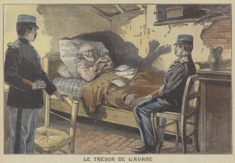 Gnærens skat (farve litho) af French School