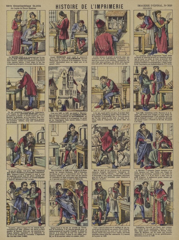 Historien om trykning (farve litho) af French School