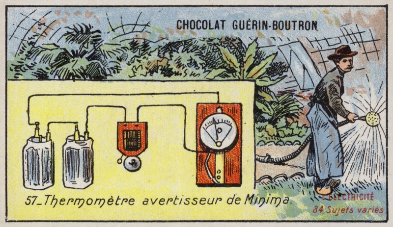 Termometer med alarm for minimum temperatur (chromolitho) af French School