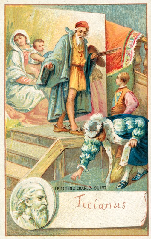 Tizian og kejser Karl V (chromolitho) af French School